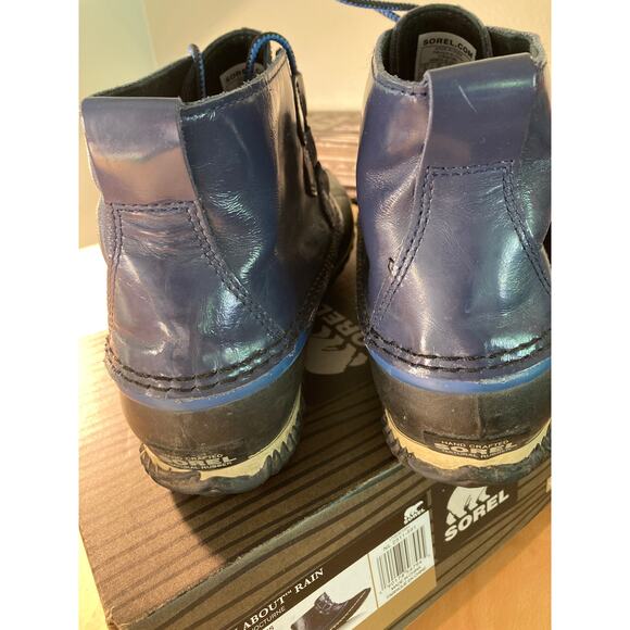 Sorel Out & About Rain Boots ~ Waterproof Navy & Black With Box ~ Sz 11 - Picture 3 of 5